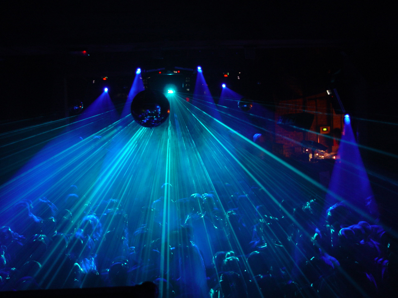 crowd and laser