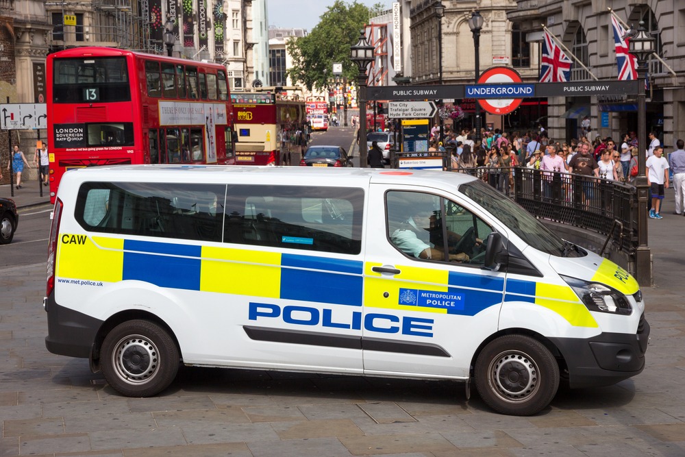 a police vehicle on a London road